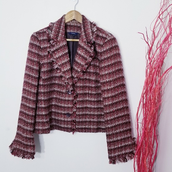 Reitmans| Smoked Red Long Sleeve Tweed Blazer Sz13 - Picture 1 of 8